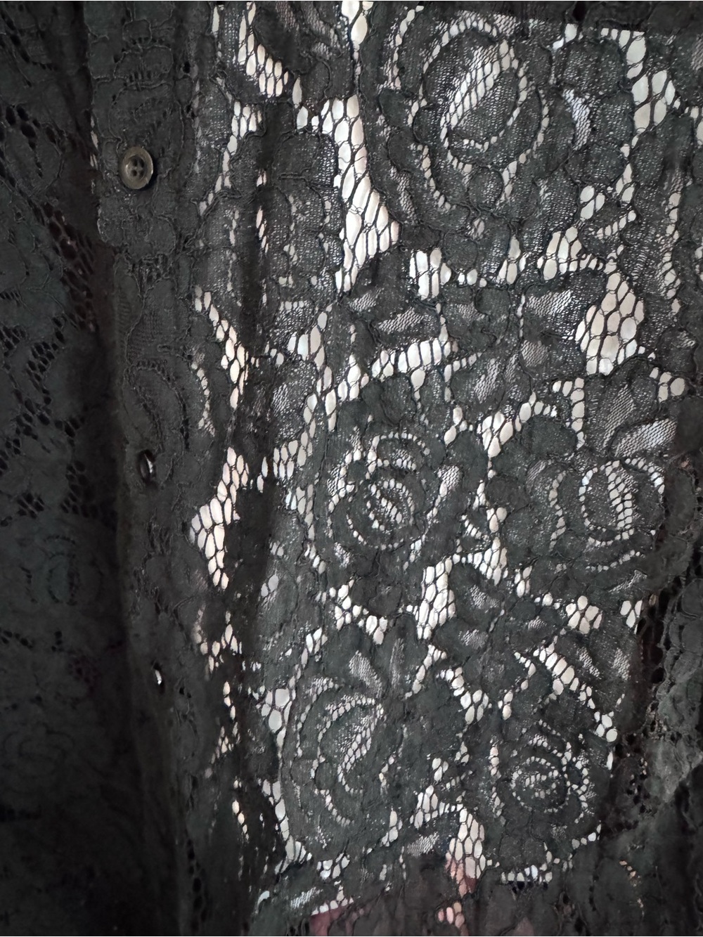 Coofandy Mens Lace Button-Down Shirt in Black size L - Picture 3 of 5